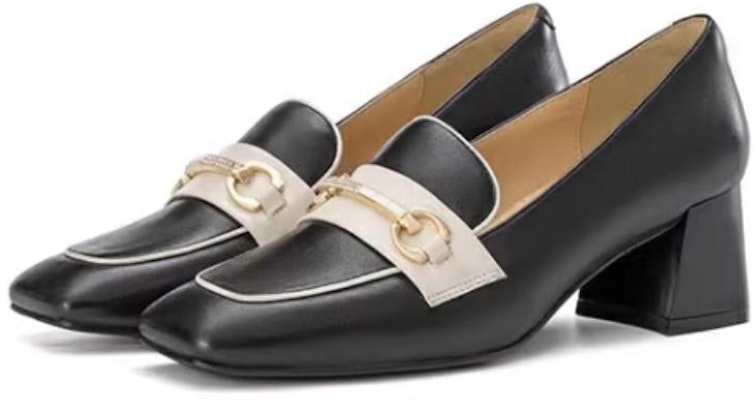 (Women) Aokang Square Toe High Heel Loafer 'Black Casual' 1224414051 Lookbook (Women) Aokang Square Toe High Heel Loafer 'Black Casual' 1224414051