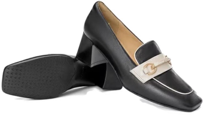 (Women) Aokang Square Toe High Heel Loafer 'Black Casual' 1224414051 Shop (Women) Aokang Square Toe High Heel Loafer 'Black Casual' 1224414051