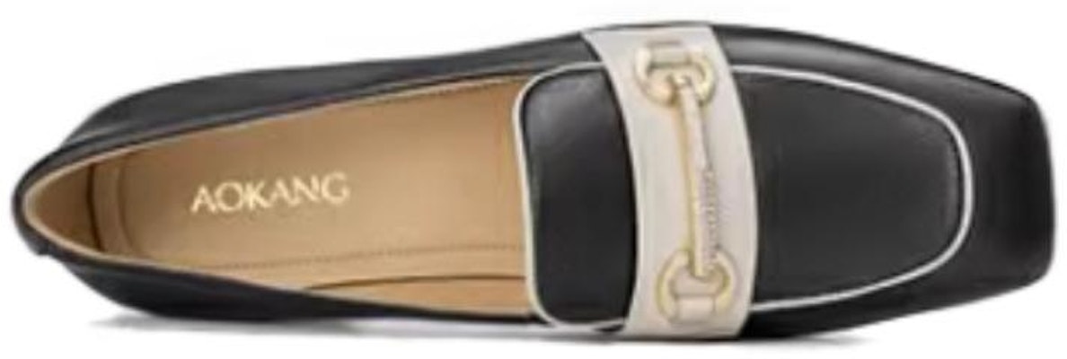 (Women) Aokang Square Toe High Heel Loafer 'Black Casual' 1224414051 Purchase (Women) Aokang Square Toe High Heel Loafer 'Black Casual' 1224414051