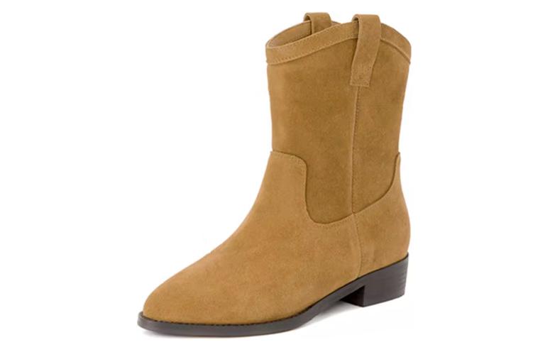 Lookbook (W) But Aokang Suede Chunky Heel 'Caramel' 1224911016