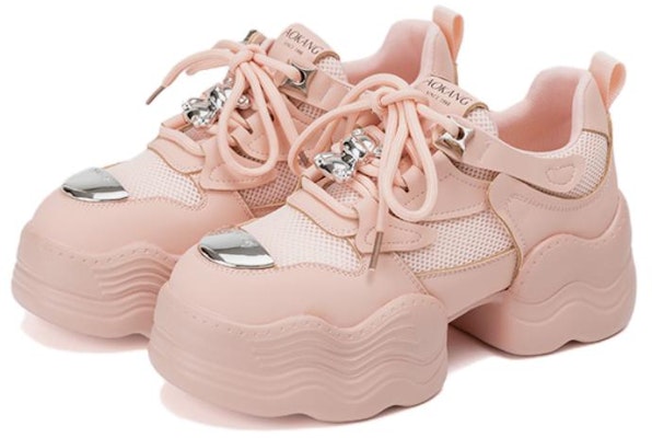 奧康AOKANG 合成革 厚底增高 低幫 老爹鞋 女款 粉色 Lookbook 奧康AOKANG 合成革 厚底增高 低幫 老爹鞋 女款 粉色