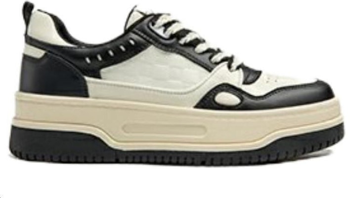 (W) Aokang Kasut Kulit Sintetik Bertapak Rendah 'Beige Hitam' 1234322036 Order (W) Aokang Kasut Kulit Sintetik Bertapak Rendah 'Beige Hitam' 1234322036