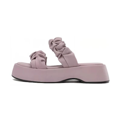 (W) Aokang Synthetic Leather Platform Slides 'Fairy Style Purple'