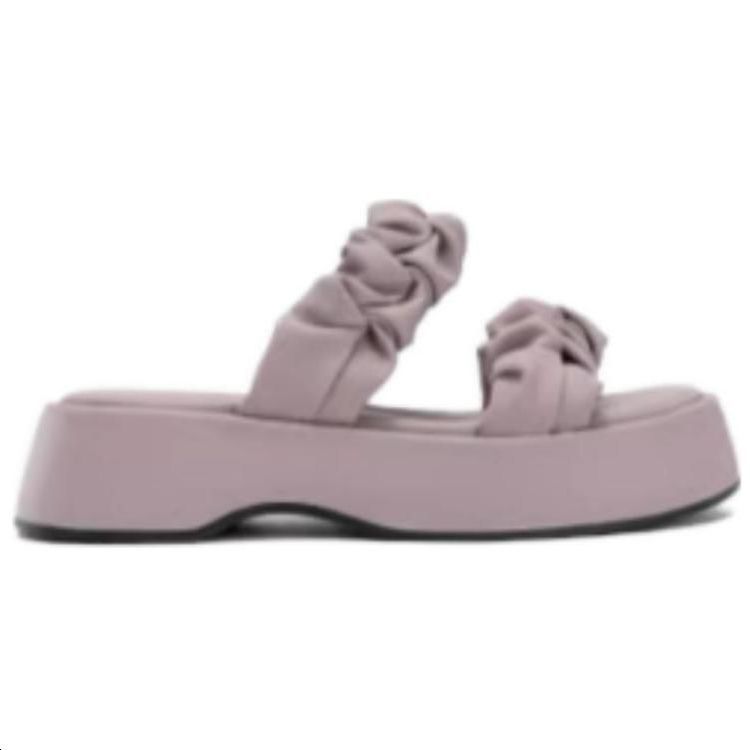 (W) Aokang Synthetic Leather Platform Slides 'Fairy Style Purple' 圖 2