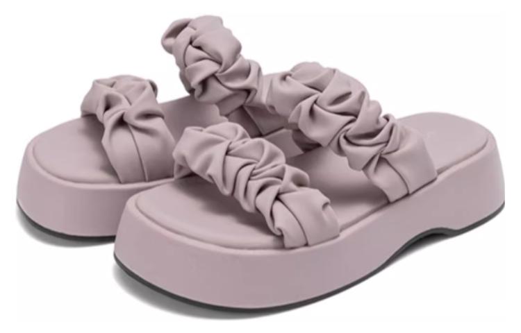 (W) Aokang Synthetic Leather Platform Slides 'Fairy Style Purple' 圖 4