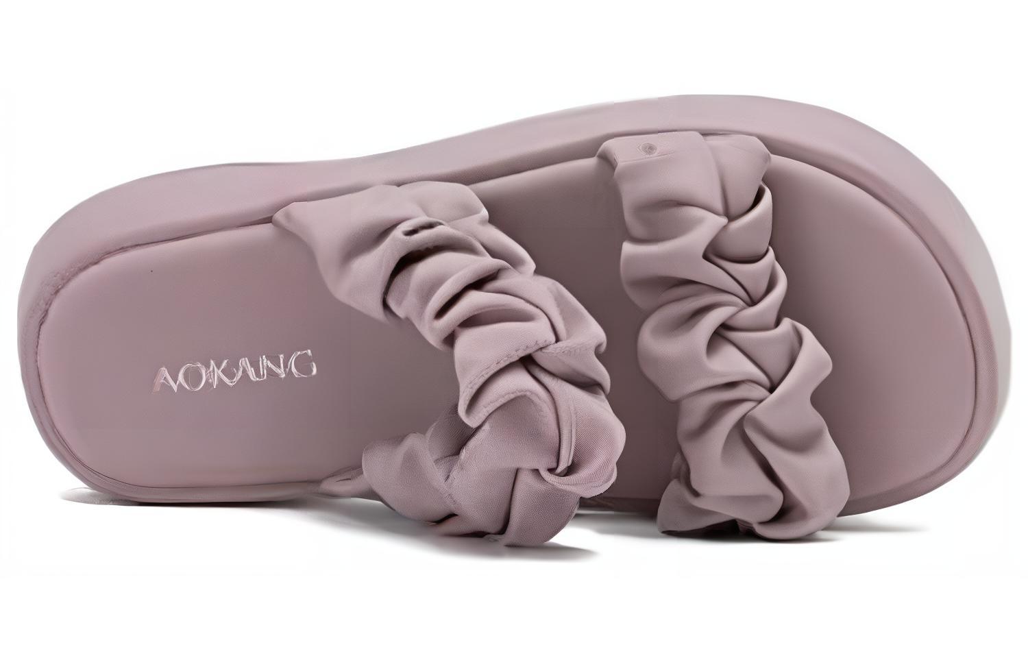 (W) Aokang Synthetic Leather Platform Slides 'Fairy Style Purple' 圖 5