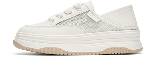 (Women) AOKANG White Low-Top Casual Sneakers - Simple & Comfortable Design 1242322136 (Women) AOKANG White Low-Top Casual Sneakers - Simple & Comfortable Design 1242322136