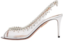 (Women) AQUAZZURA Temptation Silver Round Toe Strap Sandals 7.5cm Women TEMMIDS1-SPP-CCC (Women) AQUAZZURA Temptation Silver Round Toe Strap Sandals 7.5cm Women TEMMIDS1-SPP-CCC