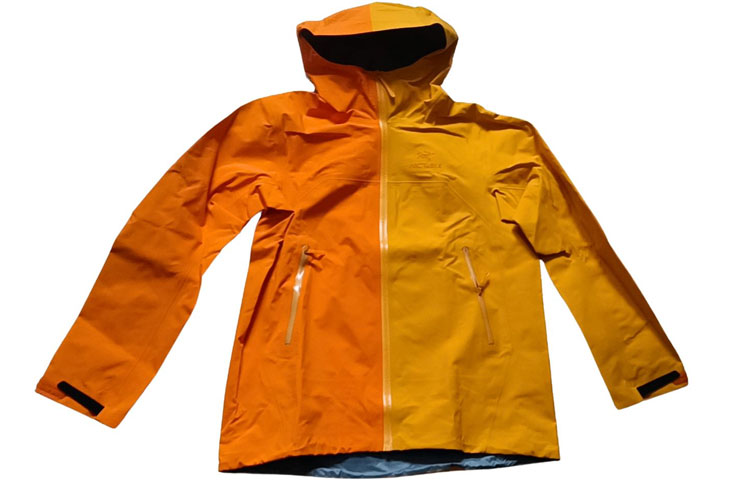 (Women) Arcteryx  Logo Colorblock Hooded Shell Jacket Blaze Yellow/Amber Orange. 31524