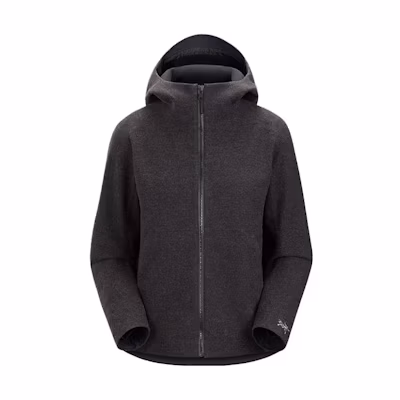 (Women) Arcteryx Paral Tech Solid Logo Embroidered Softshell Hoodie Jacket Black 29634