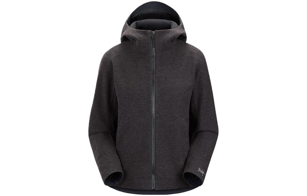 (Women) Arcteryx  Paral Tech Solid Logo Embroidered Softshell Hoodie Jacket Black 29634 圖 2