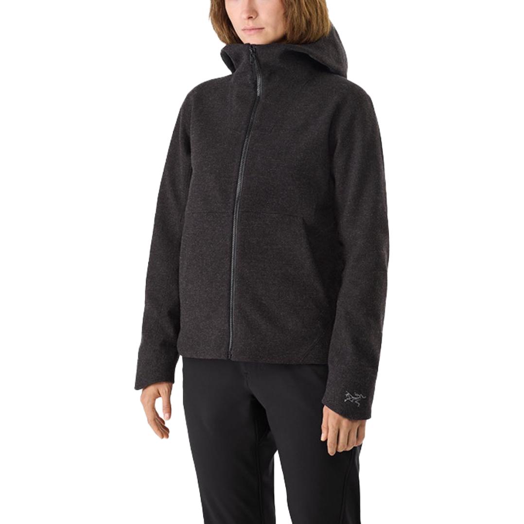 (Women) Arcteryx  Paral Tech Solid Logo Embroidered Softshell Hoodie Jacket Black 29634 圖 3