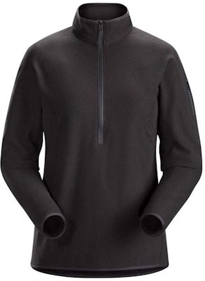 (Women) Arcteryx Arc'teryx Delta LT Zip Pullover Black High-Neck Long-Sleeve Sweatshirt. 23138 Buy (Women) Arcteryx Arc'teryx Delta LT Zip Pullover Black High-Neck Long-Sleeve Sweatshirt. 23138