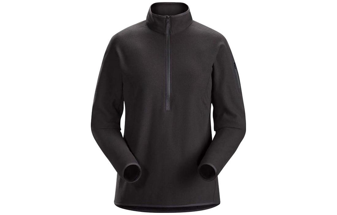 Order (Women) Arcteryx Arc'teryx  Delta LT Zip Pullover Black High-Neck Long-Sleeve Sweatshirt. 23138