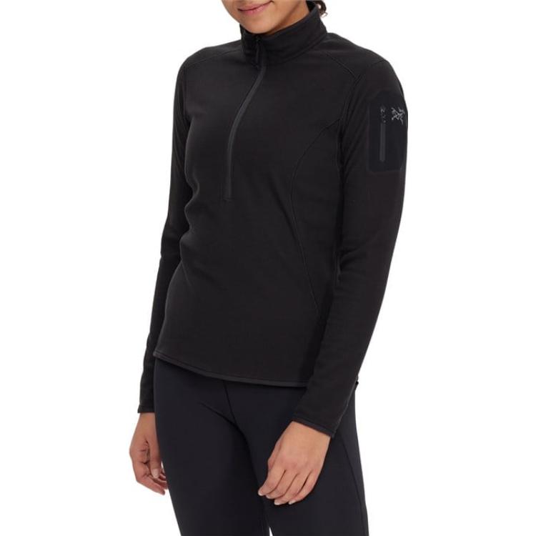 Lookbook (Women) Arcteryx Arc'teryx  Delta LT Zip Pullover Black High-Neck Long-Sleeve Sweatshirt. 23138