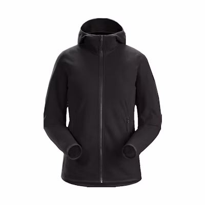 (Women) Arcteryx Arc'teryx Delta LT Hoody Black Full-Zip Long Sleeve Jacket Hoodie 23144