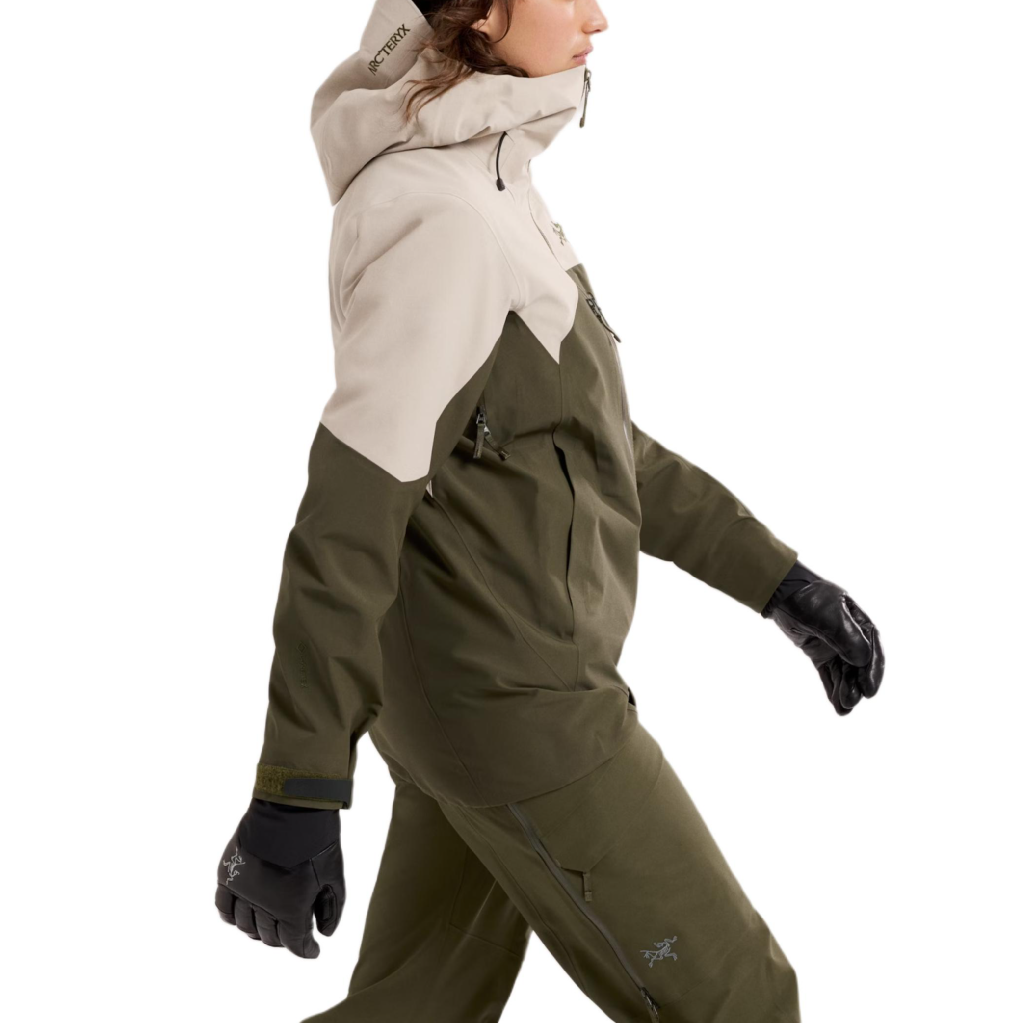 Details for (W) 아크테릭스 RUSH 방수 방풍 고어텍스 재킷 그린/베이지 (가볍고 실용적) X000010158