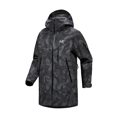 (Women) Arcteryx Arc'teryx Sentinel Waterproof Hooded Jacket Black Grottoflage Camo Logo X000007256