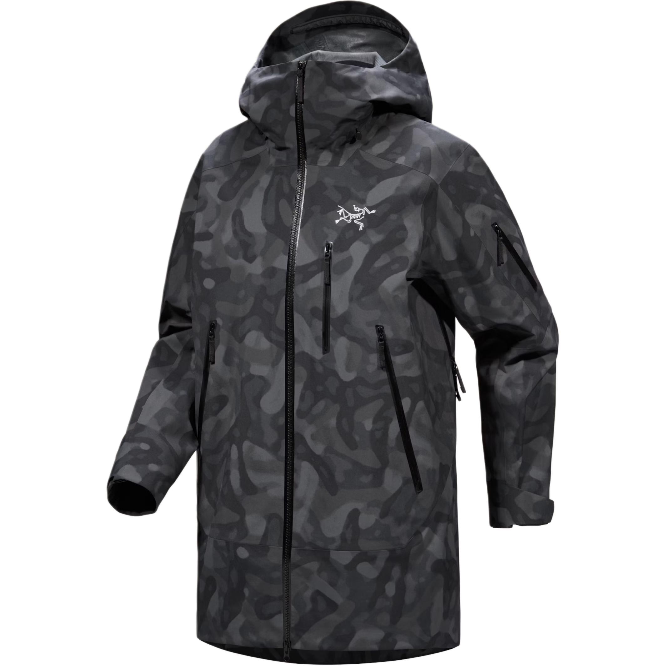 Order (W) Arcteryx Sentinel Jaket Kalis Air Hooded Hitam Camo Logo Grottoflage. X000007256