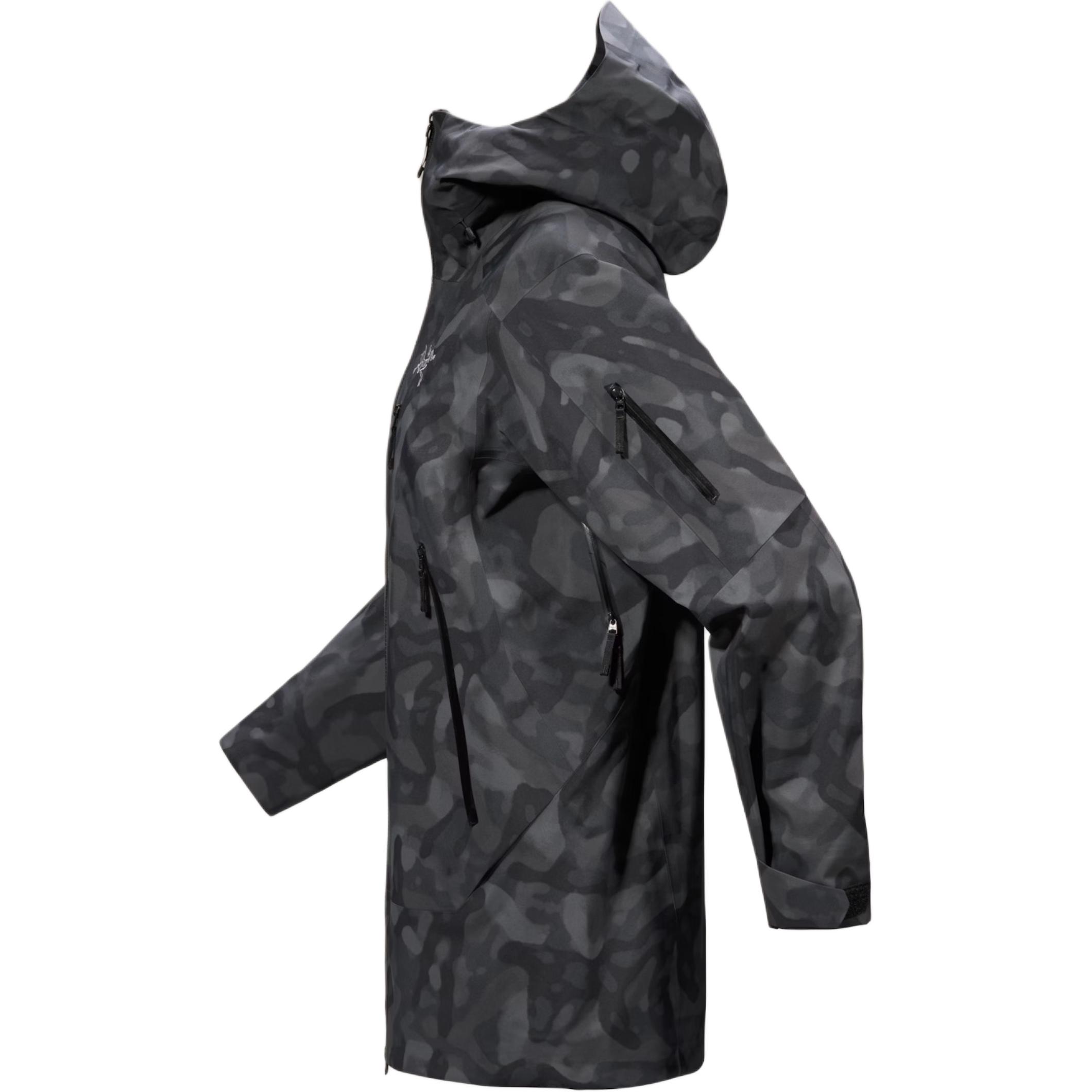 Shop (W) Arcteryx Sentinel Jaket Kalis Air Hooded Hitam Camo Logo Grottoflage. X000007256