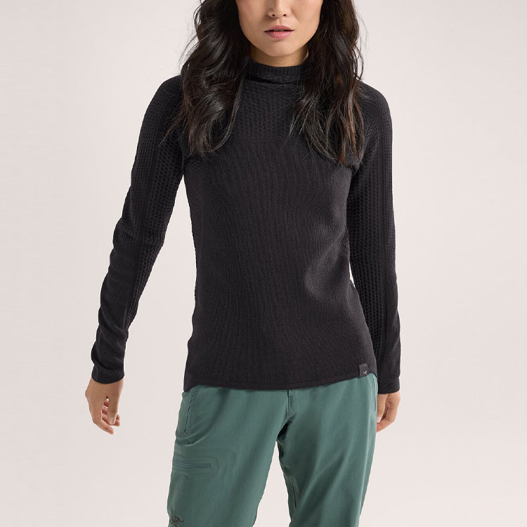 Lookbook (W) 아크테릭스 할람 메리노 울 니트 후드 풀오버 스웨터. X000007875