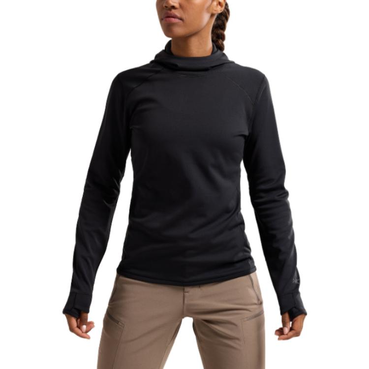 Lookbook (W) 始祖鸟 Motus 纯色休闲连帽长袖卫衣 X000007508