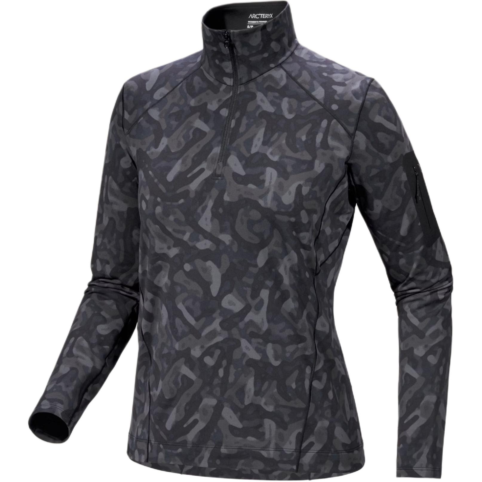 (Women) Arcteryx RHO FW24  Black Camo High-Neck Fleece Jacket - Grottoflage Series X000007358