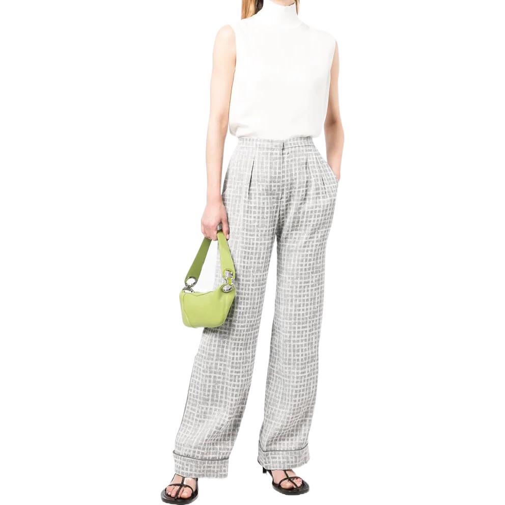 (Women) Armani/Emporio Armani SS22  Grey Check Pleated Straight-Leg Pants INP39TI212316 圖 3