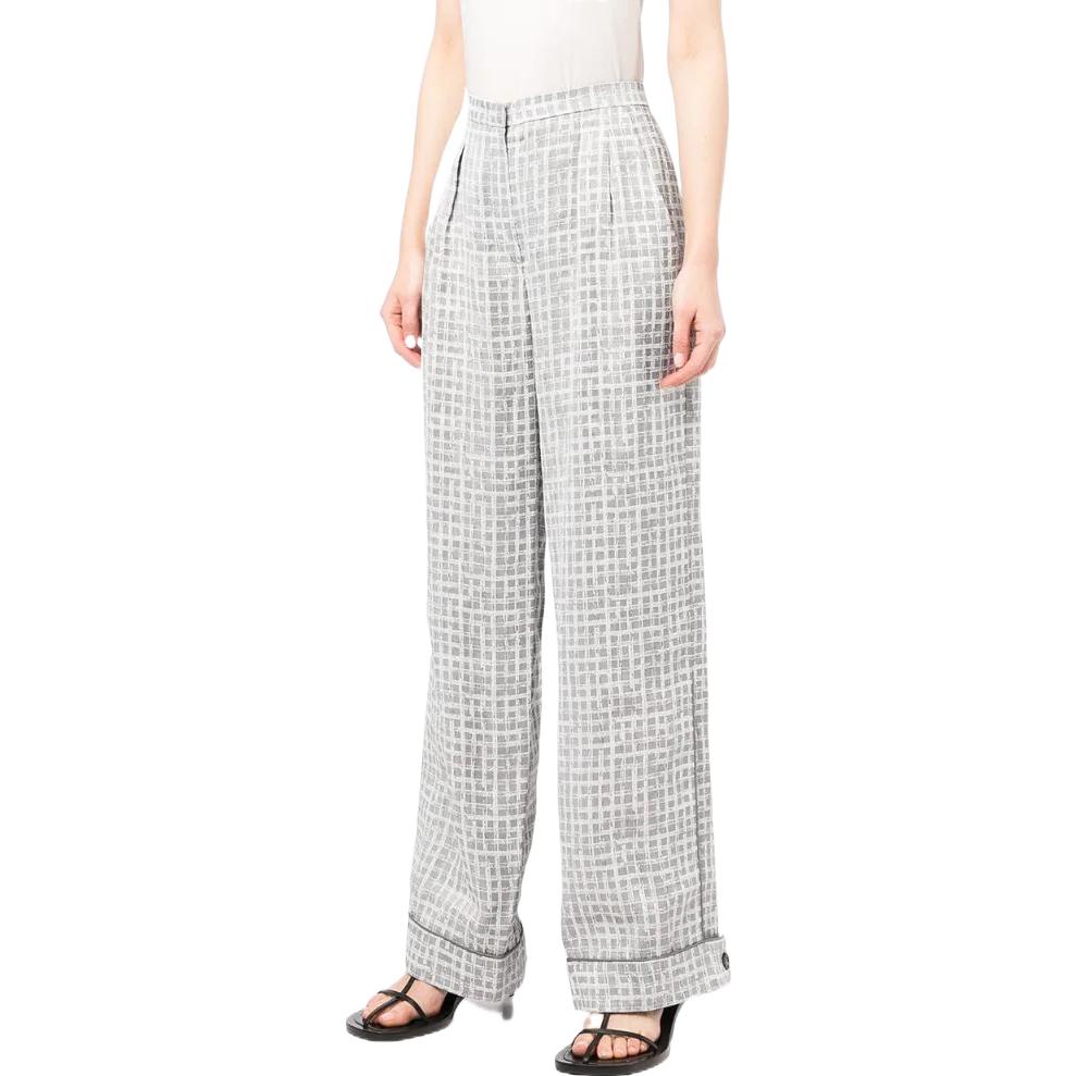 (Women) Armani/Emporio Armani SS22  Grey Check Pleated Straight-Leg Pants INP39TI212316 圖 5