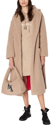 (Women) ARMANI EXCHANGE Beige Belted Fleece Coat with Collar 6RYL04-YJFAZ-0748 Lookbook (Women) ARMANI EXCHANGE Beige Belted Fleece Coat with Collar 6RYL04-YJFAZ-0748