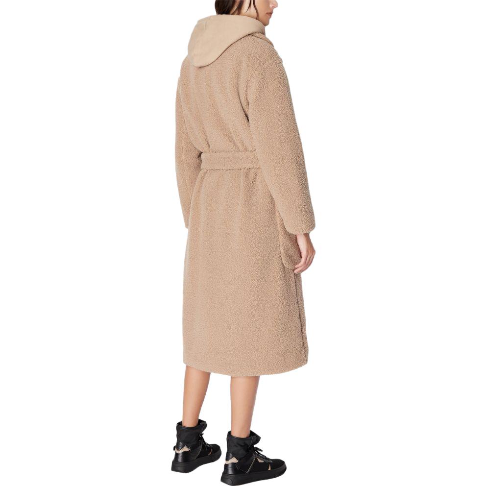 Shop (Women) ARMANI EXCHANGE  Beige Belted Fleece Coat with Collar 6RYL04-YJFAZ-0748