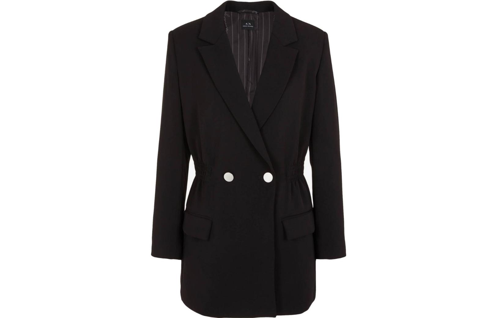 (Women) ARMANI EXCHANGE  Black Double-Breasted Suit Jacket FW23. 6RYG11-YN7NZ-1200