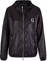 (Women) ARMANI EXCHANGE Black Hoodie Zip Jacket with Logo Print SS24. 8NYB45-YNYNZ-1200 (Women) ARMANI EXCHANGE Black Hoodie Zip Jacket with Logo Print SS24. 8NYB45-YNYNZ-1200