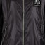 Sizing (W) ARMANI EXCHANGE Hoodie Hitam Zip Jaket dengan Logo Cetak SS24. 8NYB45-YNYNZ-1200