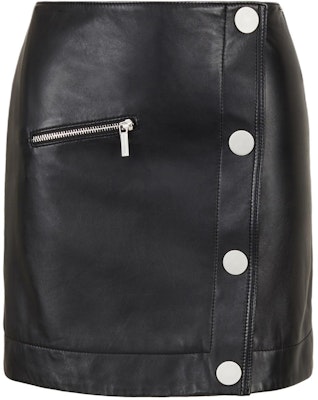 (W) 阿玛尼AX 黑色不对称设计真皮迷你裙 SS24 3DYN50-YLP1Z-1200 Order (W) 阿玛尼AX 黑色不对称设计真皮迷你裙 SS24 3DYN50-YLP1Z-1200