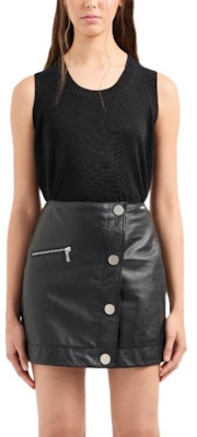 (W) 阿玛尼AX 黑色不对称设计真皮迷你裙 SS24 3DYN50-YLP1Z-1200 Lookbook (W) 阿玛尼AX 黑色不对称设计真皮迷你裙 SS24 3DYN50-YLP1Z-1200