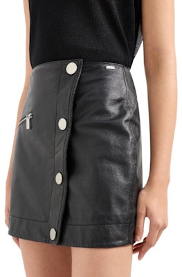 (W) 阿玛尼AX 黑色不对称设计真皮迷你裙 SS24 3DYN50-YLP1Z-1200 Purchase (W) 阿玛尼AX 黑色不对称设计真皮迷你裙 SS24 3DYN50-YLP1Z-1200