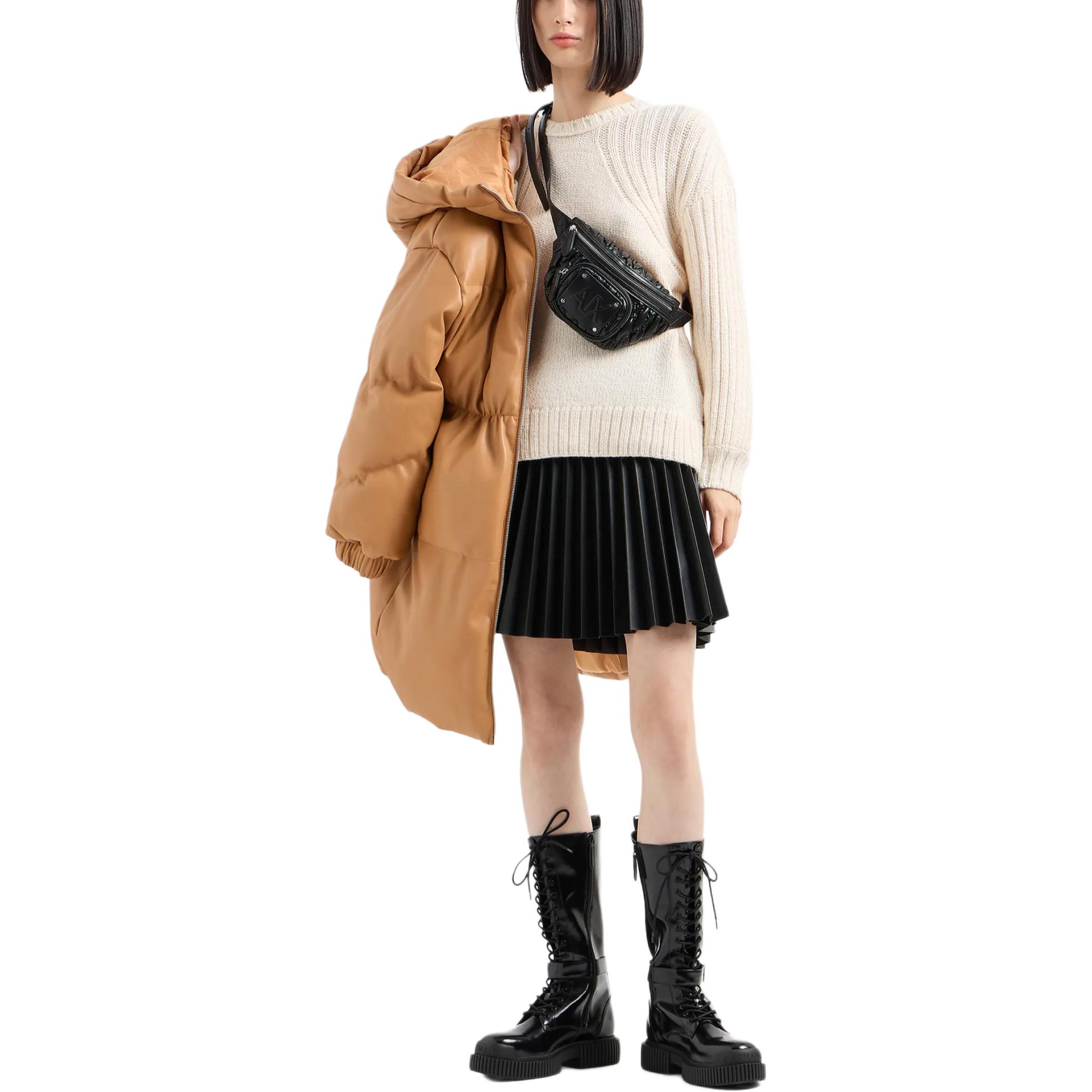 Purchase (W) Falda Casual Negra Plisada Armani Exchange SS24 con Acabado Brillante. 6DYN24-YNNNZ-1200