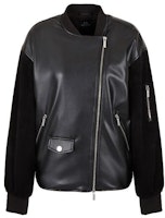 (Women) Armani Exchange Black Zip-Up Patchwork High Collar Jacket 3DYB09-YNYJZ1-1200 (Women) Armani Exchange Black Zip-Up Patchwork High Collar Jacket 3DYB09-YNYJZ1-1200