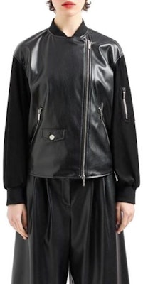 (W) 아르마니 익스체인지 블랙 지퍼 업 패치워크 하이칼라 자켓 3DYB09-YNYJZ1-1200 Lookbook (W) 아르마니 익스체인지 블랙 지퍼 업 패치워크 하이칼라 자켓 3DYB09-YNYJZ1-1200