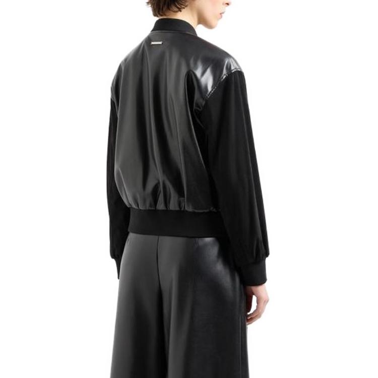 Shop (W) 아르마니 익스체인지 블랙 지퍼 업 패치워크 하이칼라 자켓 3DYB09-YNYJZ1-1200