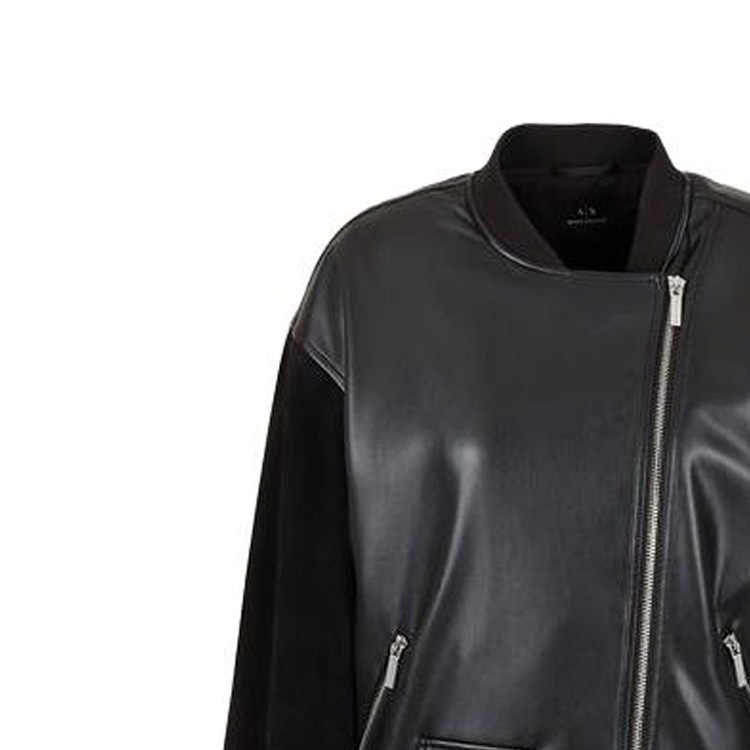 Details for (W) 아르마니 익스체인지 블랙 지퍼 업 패치워크 하이칼라 자켓 3DYB09-YNYJZ1-1200