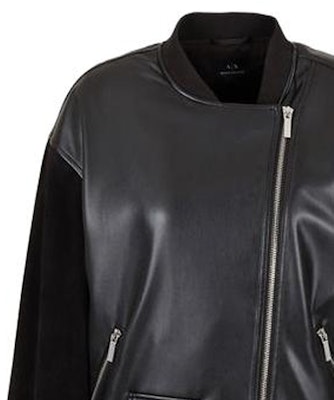 (W) 아르마니 익스체인지 블랙 지퍼 업 패치워크 하이칼라 자켓 3DYB09-YNYJZ1-1200 Details for (W) 아르마니 익스체인지 블랙 지퍼 업 패치워크 하이칼라 자켓 3DYB09-YNYJZ1-1200