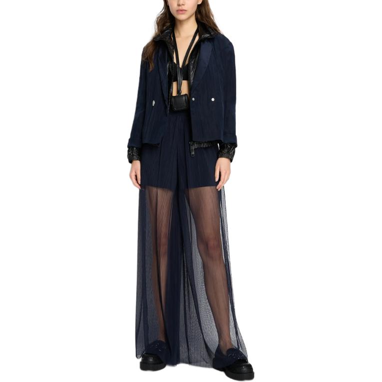 Lookbook (W) ARMANI EXCHANGE 拼色百褶寬腿雪紡長褲 SS24. 3DYP10-YN8QZ-28AC