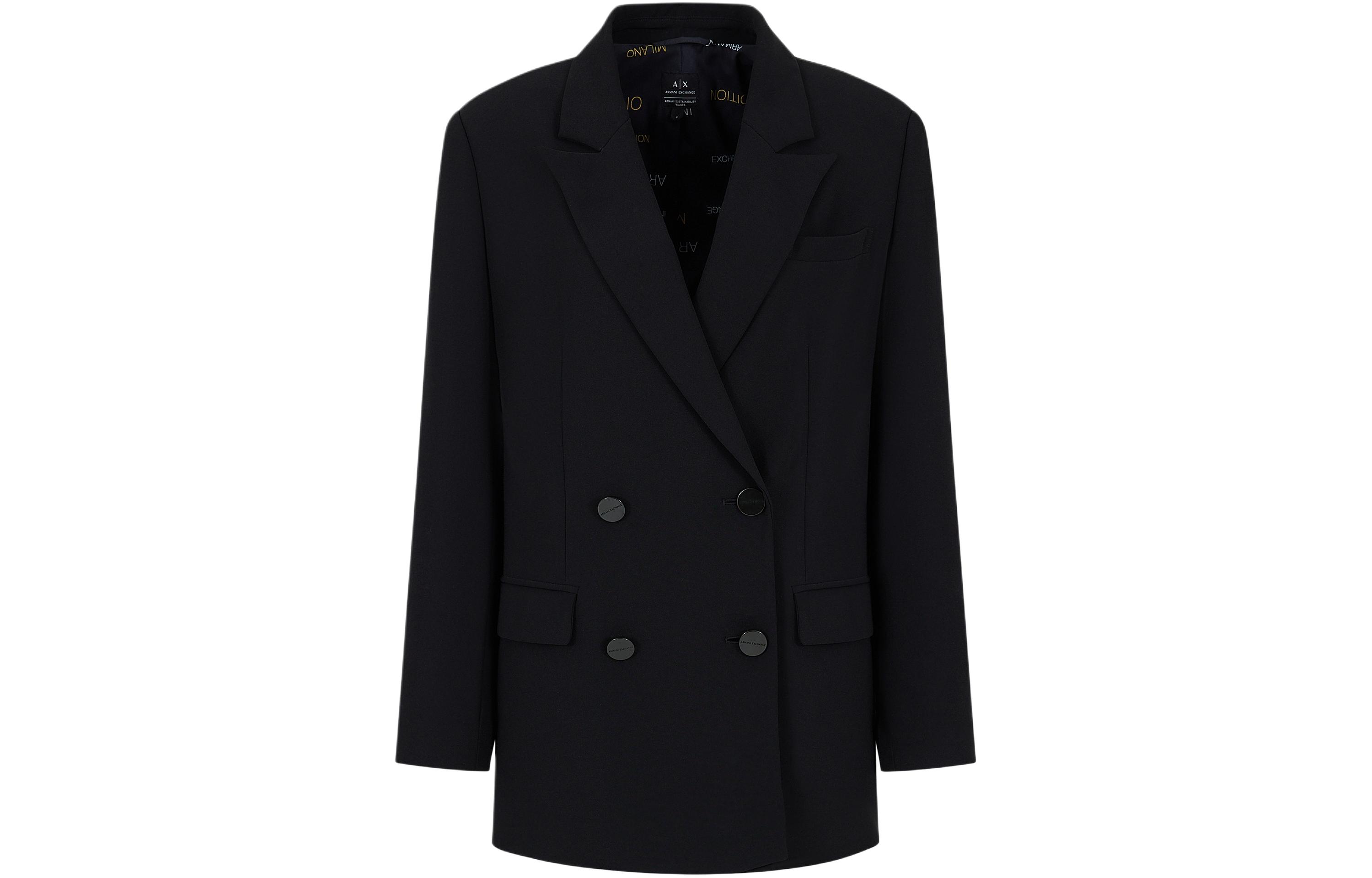 Sizing (W) ARMANI EXCHANGE Blazer Double-Breasted Patch Logo SS24. 3DYG31-YN1QZ-1787