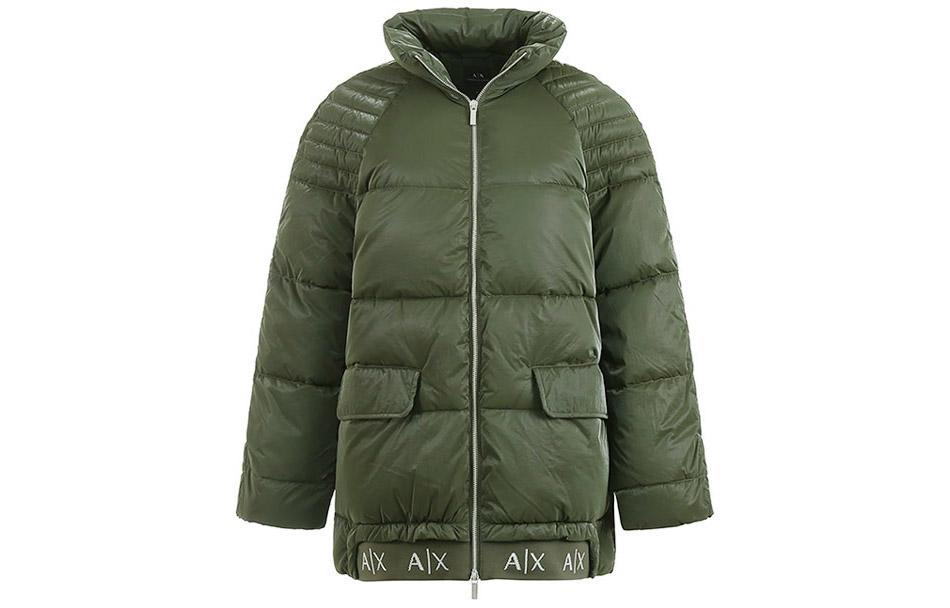 (Women) ARMANI EXCHANGE  Glossy Logo Puffer Jacket with Stand Collar. 6LYB07-YNSKZ-1880