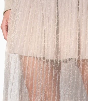 (W) 阿玛尼AX渐变褶饰蕾丝休闲长裙 灰棕色 2024春夏款 3DYN01-YNYLZ-1786 Details for (W) 阿玛尼AX渐变褶饰蕾丝休闲长裙 灰棕色 2024春夏款 3DYN01-YNYLZ-1786