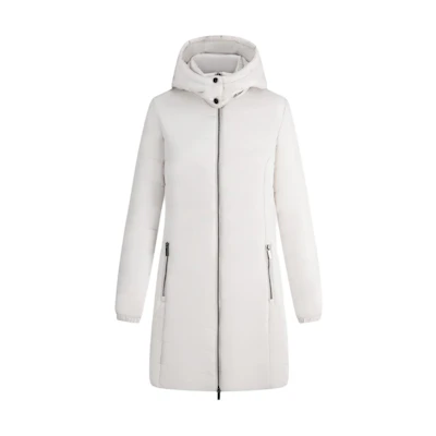 (Women) ARMANI EXCHANGE Long Hooded Zip Coat FW23 Light Beige. 8NYK12-YNMAZ-1783