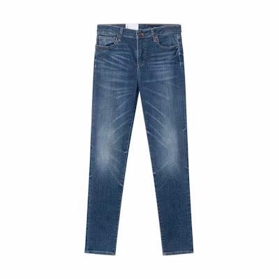 (Women) ARMANI EXCHANGE Mid-Rise Slim Fit Washed Indigo Jeans SS24. 6DYJ69-Y18EZ-1500