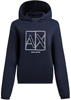 (Women) ARMANI EXCHANGE Navy Hoodie with Logo Print Design - SS24 Collection. 3DYM27-YJDBZ-1593 (Women) ARMANI EXCHANGE Navy Hoodie with Logo Print Design - SS24 Collection. 3DYM27-YJDBZ-1593